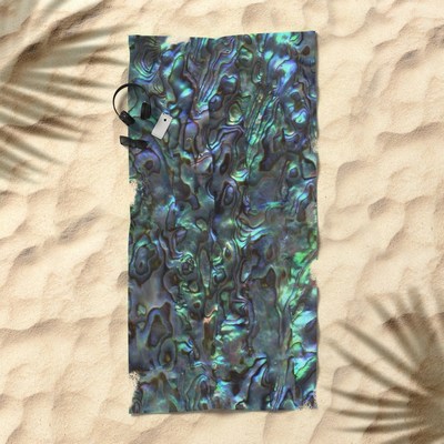 Abalone Shell, Paua Shell, beach towels by Eclectic at HeART