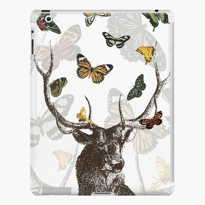 Stag and Butterflies ipad cases and skins by Eclectic at HeART
