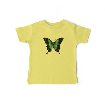 Green Butterfly baby t-shirts Rabbit Pattern baby one piece with short sleeves by Eclectic at HeART