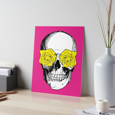 Skull and Roses art board by Eclectic at HeART