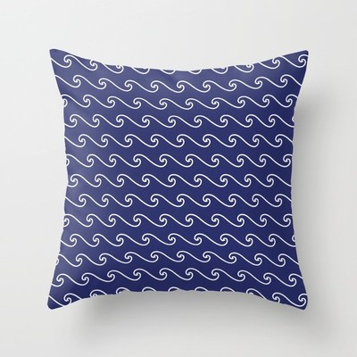 Wave pattern square outdoor throw pillows, cushions, by Eclectic at HeART