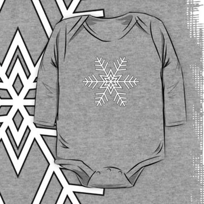 Snowflake baby one piece with long sleeves by Eclectic at HeART