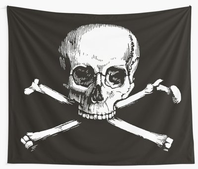 Skull and Crossbones wall tapestry by Eclectic at HeART