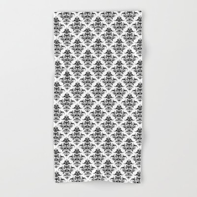 Damask Pattern bath and hand towels by Eclectic at HeART