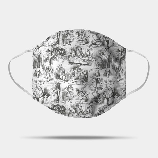 Alice in Wonderland Toile de Jouy Pattern face mask by Eclectic at HeART