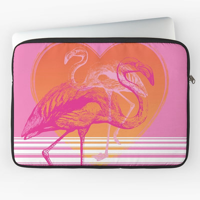 Pink Flamingos laptop sleeve by Eclectic at HeART