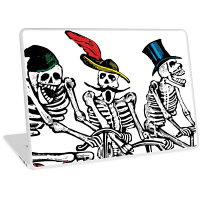 Calavera Cyclists laptop skins from by Eclectic at HeART