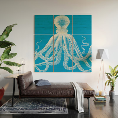 Vintage Octopus wooden wall art by Eclectic at HeART