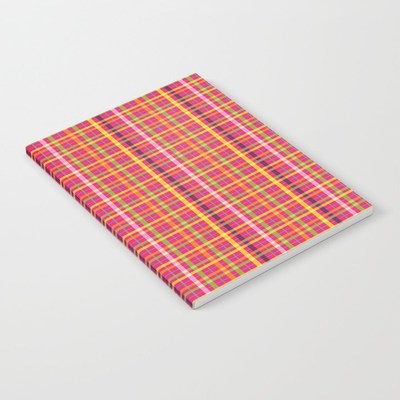 Pink Plaid Pattern softcover notebook by Eclectic at HeART