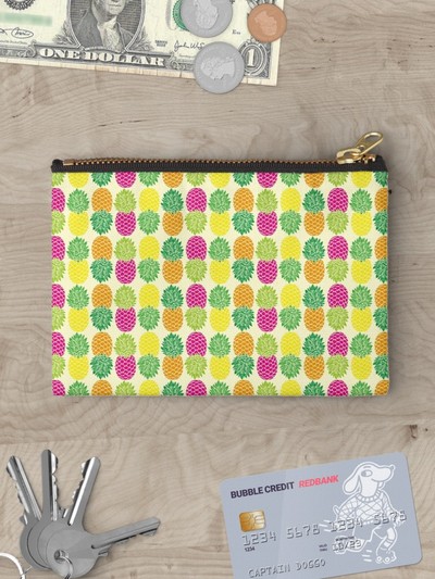 Pineapple Pattern studio pouches, pencil cases, by Eclectic at HeART