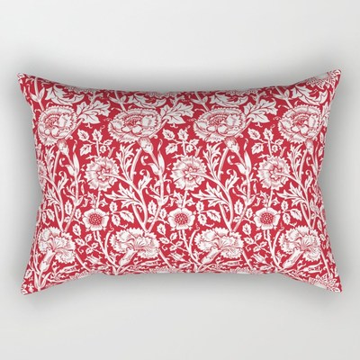 William Morris vintage floral pattern rectangular indoor throw pillows, cushions, by Eclectic at HeART