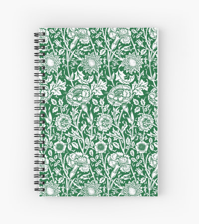 William Morris vintage floral pattern spiral notebooks from Eclectic at HeART